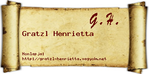 Gratzl Henrietta névjegykártya